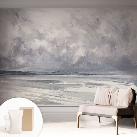 Tapete Vliestapete mit Kleber modern - Wanddeko für Küche - Klebefolie Wand - luxus Look Sturm am Horizont 312x219 cm (1/5)