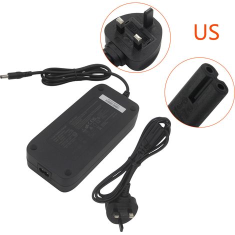 Accessoires pour scooter : chargeur adaptateur secteur pour batterie lithium 54,6 V 3 A DC5521 (norme Royaume-Uni, États-Unis, UE et Australie) - norme américaine