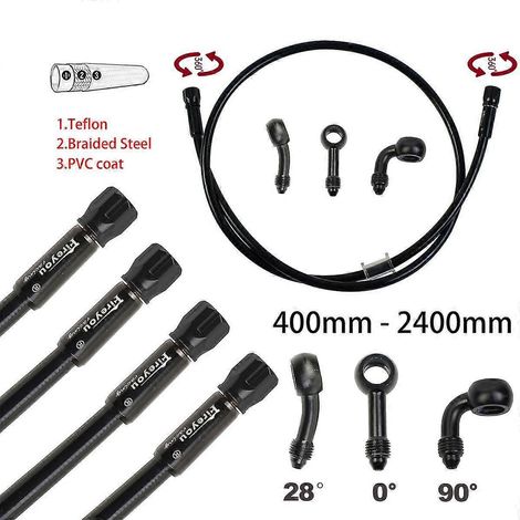 Tuyau de frein tressé AN3 pour moto, tube d'embrayage hydraulique, maître-cylindre, liquide de frein, tuyau DOT, course, motocross, dirt bike, pit bike, quad - 700 mm