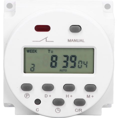 Elektronischer Timer, programmierbar, LCD-Digitalanzeige, Relais-Schalter, 16 Ein-/16 Aus-Anzeigen, CN101AAC, 220–240 V (1/5)
