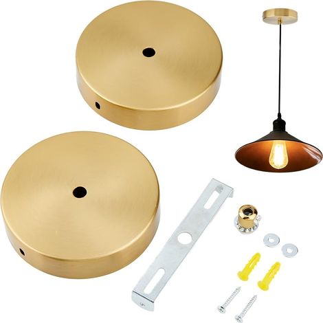 2Pcs Ceiling Lighting Backsplash Kit 11.7cm Iron Chandelier Backsplash Accessory Replacement With All Fixing Parts For Projects Diy Lighting Accessories (1/5)