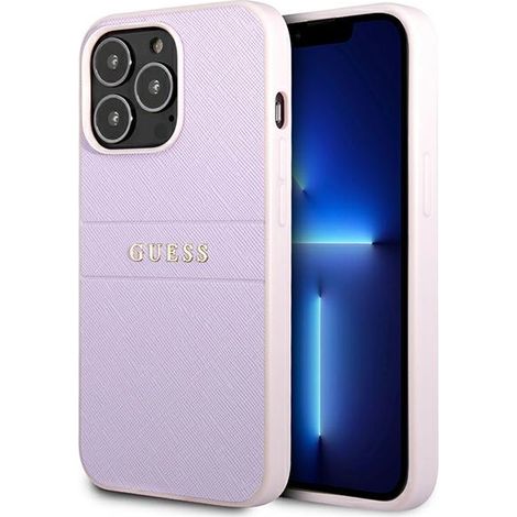 Guess GUHCP13LPSASBPU iPhone 13 Pro / 136.1 viola/viola Saffiano Hot Stamp & Logo in Metallo (1/5)
