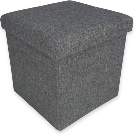 POUF CONTENITORE POGGIAPIEDI TESSUTO TAYLOR GRIGIO