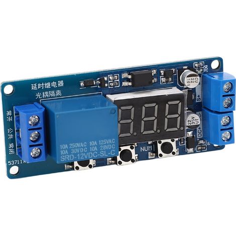 Module temporisateur à retard 12V CC avec écran LCD, carte de contrôleur de commutation électrique, relais temporisé (1/5)