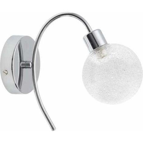 Lampada da parete vita 1xg9 l.10xw.23xh.20cm cromo con sfera di vetro trasparente