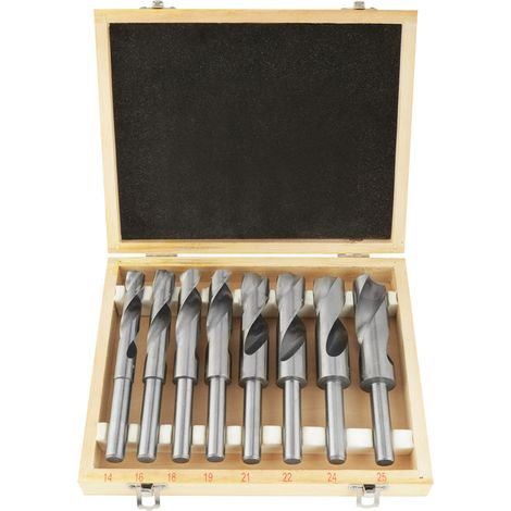 8Pcs White HSS Twist Drill Bit Set Large Heat Treated Industrial