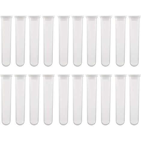 20 Pièces Tubes à centrifuger Plastiques 20ml avec Capuchon à Pression Microtube à centrifuger gradué en polypropylène Fond rond Conteneur pour Billes Échantillon Labo Transparent (1/4)