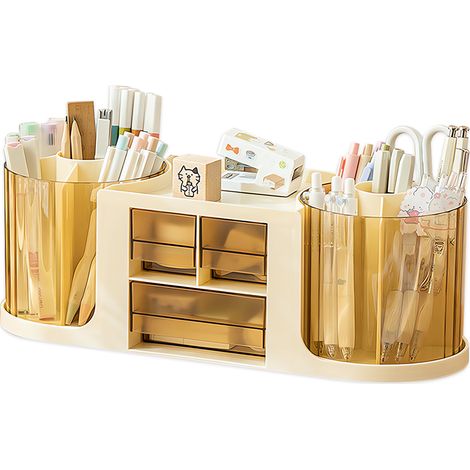 Organizador de escritorio, portalápices, organizador de lápices, portalápices giratorio, organizadores de escritorio y accesorios.