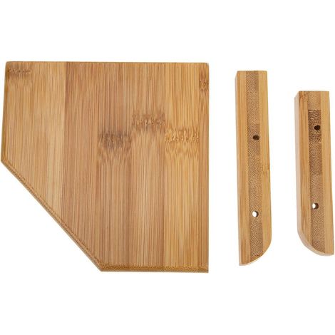 Étagère Murale D’Angle en Bambou 14 CM sans Perçage Support Flottant Solide pour Rangement Salle de Bain Cuisine Étagère Décorative Multifonction pour Articles Divers (1/5)