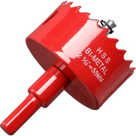 CYRILL – Scie Cloche Bi-métal 55mm, M42 HSS Bimétallique Scie Trèpan avec Foret de Centrage pour Robuste Perceuse à Percer pour Fer, Aluminium, Bois, Cloison Sèche, Tuyau, Panneau de Fibres de Bois, R (1/5)