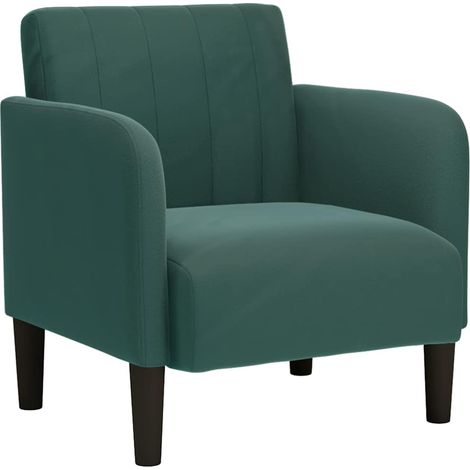 Fauteuil de Salon,Chaise,Fauteuil avec accoudoirs vert foncé 54 cm velours CFW400540 (1/5)