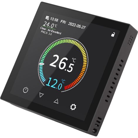 Thermostat intelligent mural TFT IPS 480x480 avec stockage sécurisé des données, Wi-Fi, pour intérieur et bureau, prise UE 90-240 V (1/5)