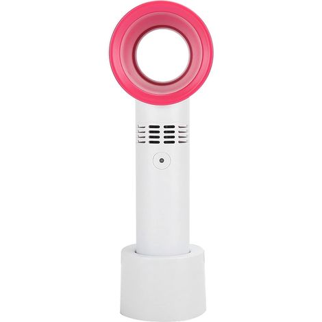 Ventilateur portable sans pales, mini ventilateur rechargeable sans pales, charge USB, trois vitesses réglables, angle d'aspiration à 360°, refroidisseur portable pour la maison (rouge) (1/5)