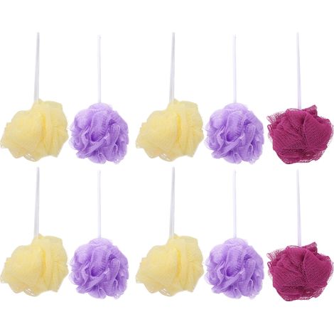 Lot de 10 éponges de bain et de douche exfoliantes portables pour la maison et les voyages. (1/5)
