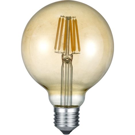E27 Filament LED - 6 Watt, 660 Lumen, 2700 K warmweiß, Ø9,5cm - nicht dimmbar (1/5)