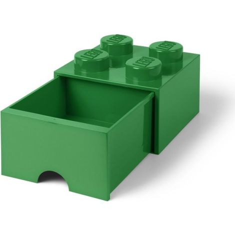 Bloque contenedor Lego(R) con cuatro cajones verdes