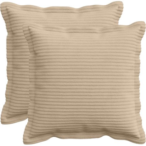 Cushion Cover 2 pcs HOUTEN Taupe 35 x 35 cm Corduroy vidaXL