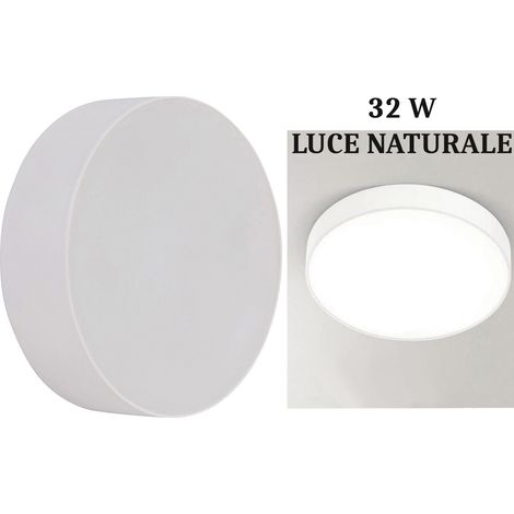 Plafoniera led 32w tonda bianco design moderno pannello lampada da soffitto circolare a cerchio rotonda luce fredda naturale  Naturale (1/8)