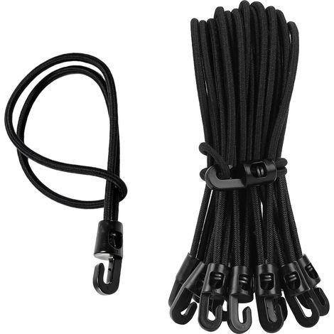 15x Tendeur Élastique 10cm avec Crochet en C, Sandow Élastique Noir pour Bâche, Camping, Vélo et Fixation de Bagages, Mini Tendeurs pour Tente et Rangement Intérieur (1/5)