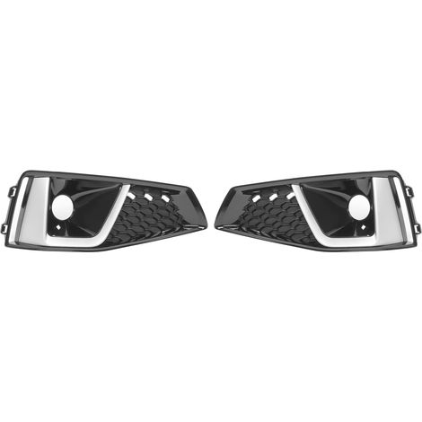 Jeffergarden Grille de phare antibrouillard de pare-chocs avant 2 pièces cadres de lampe antibrouillard automatique 8WD807682J 8WD807681J accessoire de voiture adapté pour A4L 2018-2020 (1/5)