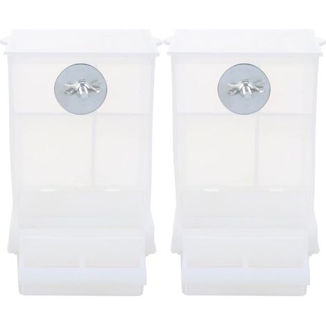 Set mit 2 automatischen, spritzwassergeschützten Vogelfutterhäuschen – Weiß