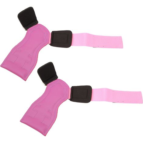 2PCS Sangle de levage de poids en cuir de vache, soutien de poignet pour deadlift, grip pour haltérophilie, musculation, force, violet (1/5)