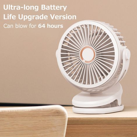 Silent, small fan with clip, 10000mAh, USB, for office, dorm, electric car, handheld (1/5)