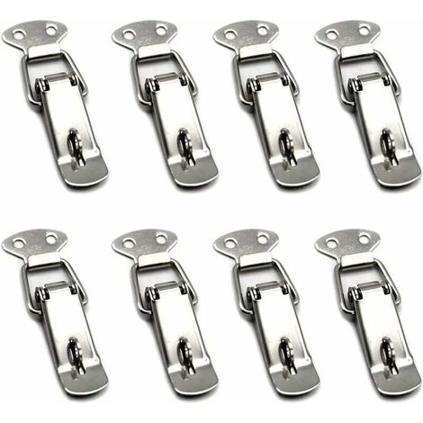SHINING HOUSE Piezas de pestillo de palanca con resorte para caja de herramientas, cajón, gabinete y baúl, 73 mm con ojo de cerradura (1/5)