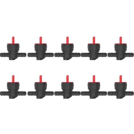 Lot de 10 Vannes D'arrêt de Carburant, Vanne D'arrêt de Carburant en Ligne 1/4 Petit Moteur On Off Robinet de Carburant pour Tracteur Tondeuse à Gazon 494768 5091H 5091K 697947 (1/4)