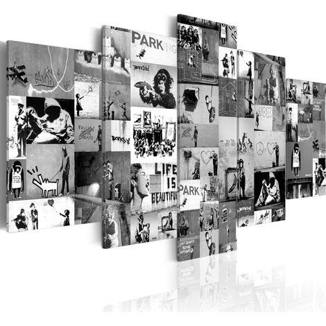 Quadro - Banksy: Graffiti Collage IV - 200x100 (1/4)
