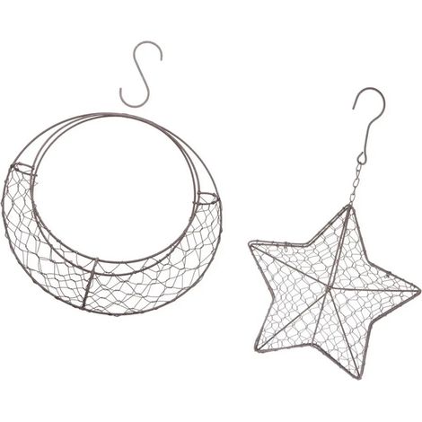 Lot de 2 pots de fleurs suspendus en mtal vintage en forme de fer (1/5)