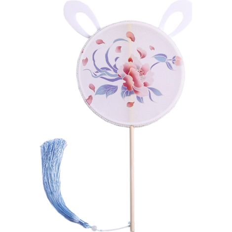 Éventail Rond En Soie Et Bois De Hêtre Pour Danse Classique Chinoise Décoration Intérieure Lot De 1 (1/5)