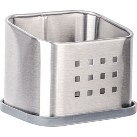 rangement cuisine pour éponge, accessoire cuisine pour éponge, grattoir vaisselle ou savon, argenté mat (1/5)