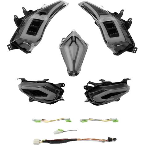 Indicatore di direzione a LED, compatibile con Yamaha Tmax 530, struttura in ABS resistente, SET FUMÉ (1/2)