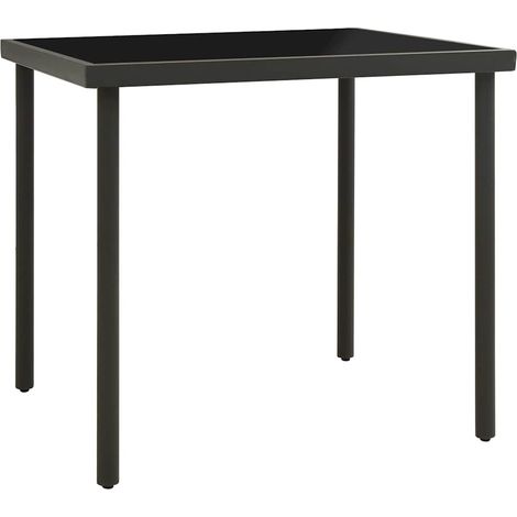 Maison Exclusive - Garten-Esstisch Anthrazit 80x80x72 cm Glas und (1/4)