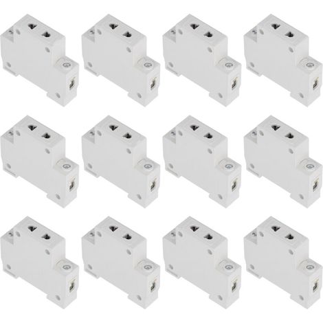 Prise de courant BERM montée sur Rail Din, 12 pièces, boîte de Distribution de sortie modulaire à 2 broches, accessoires 250V (1/5)
