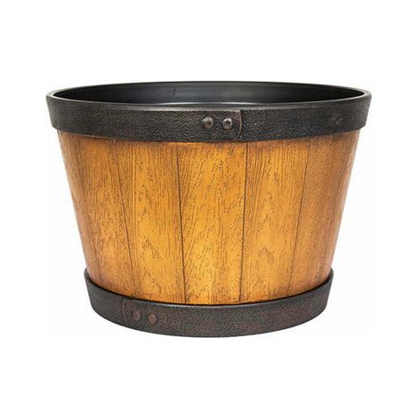 33cm Small Oban Whiskey Barrel - Plastic - L33 x W33 x H20 cm - Light Oak