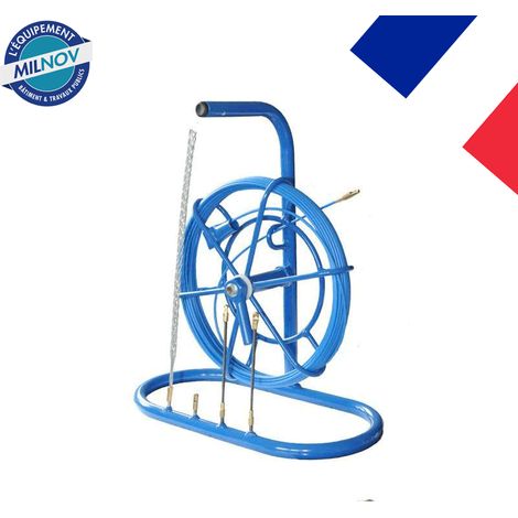Aiguille souple 3 mm L 50 M sur dévidoir acier traité – Accessoires inclus – Pour câblage électrique en espaces confinés – Milnov
