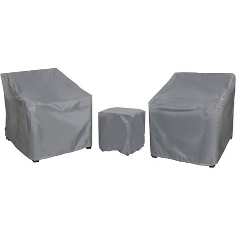 Set di 3 coperture per sedie da giardino, impermeabili, grigie, ideali per sedie in stile taverna.