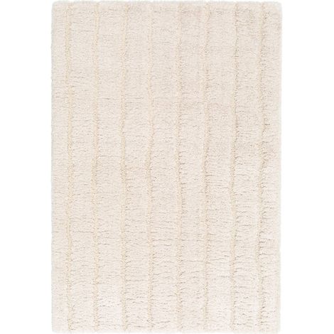 sweeek - Indoor-Teppich mit cremefarbenem Streifenmuster - 80 x 150 cm