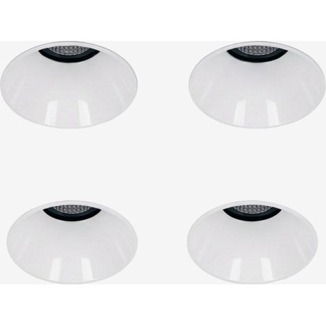Pack de 4 downlights LED empotrables sin marcos trimless redondos Ø6,8 cm para exterior en aluminio Luisiana SKLUM (1/5)