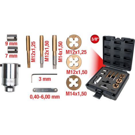 KS TOOLS 3/8' Kit de tarauds sans mandrin pour boulons et vis, 11 pcs ( 150.1420 ) (1/5)