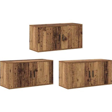 Maison Exclusive - Wand-TV-Schrank Set 3 pcs Altholz 80 x 34,5 x