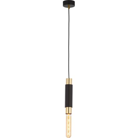 Lampada sospensione moderna nero oro tubo E27 15W LILE