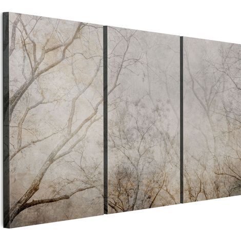 Bild auf italienischer Leinwand, Triptychon 90 x 60 cm – eklektischer Stil – Natur. Bild auf italienischer Leinwand, Triptychon 120 x 80 cm – eklektischer Stil – Natur.