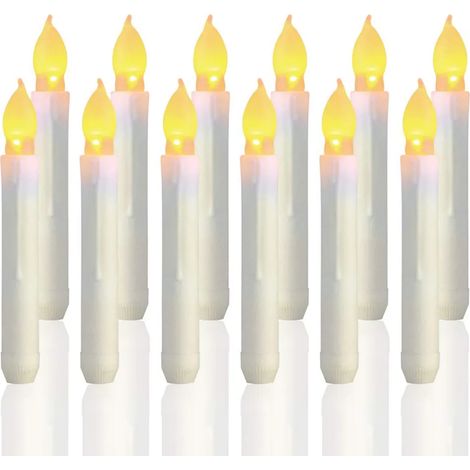 12er Set LED Stabkerzen, Flammenlose Tafelkerzen, batteriebetrieben Harry Potter Kerzen für Ostern, Party, Hochzeit, Kirche Dekorationen (1/4)