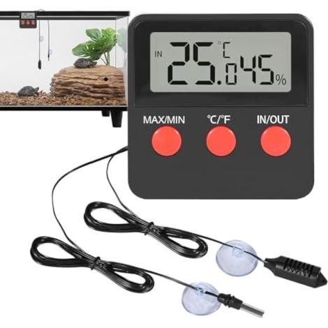 Aquarium Monitor Meter – ABS Housing, Temperature Humidity, Habitat (1/5)