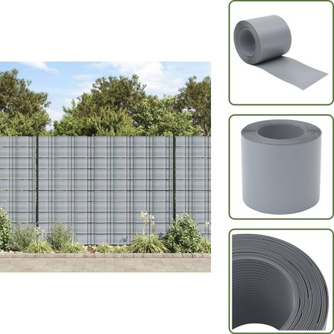 Privacidad decorativa - vidaXL Pantallas privacidad jardín 10 uds PVC gris 252,5x19 cm - Toldos para jardín