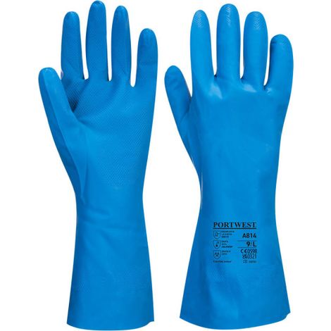 Guante de Nitrilo aprobado para alimentación Azul 100% libre de látex A814 XXL