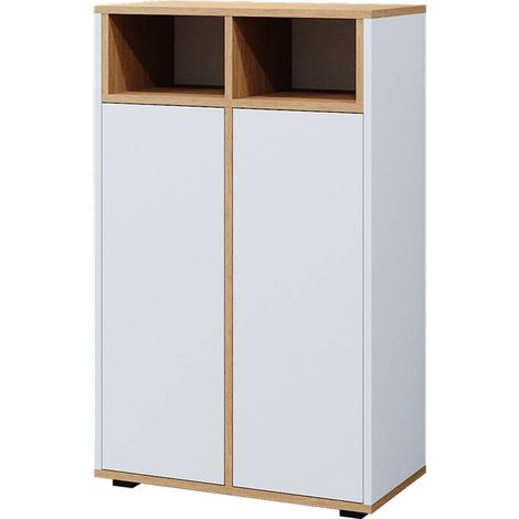 Mobiletto bagno Didi, Bianco/Artisan, 60 x 97 cm con 2 porte, Vicco (1/5)